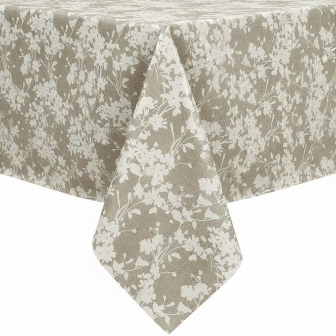 Protecttable - Tafelzeil Bloem Beige 140x140cm - Tafelkleed Afwasbaar - Kunststof