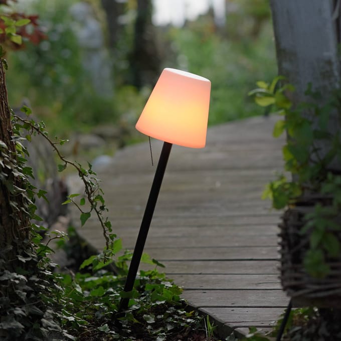 JUST LIGHT. GmbH LED tafellamp Keno, aardspies, trekschakelaar accu