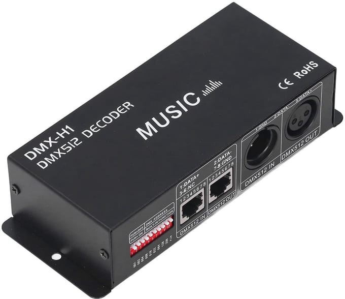 Allecto - DMX-decoder - 4-kanaals LED-controller - Ideaal voor studio-opnames - DC12V-24V - Betrouwbare driver - Geschikt voor LED-striplicht ...