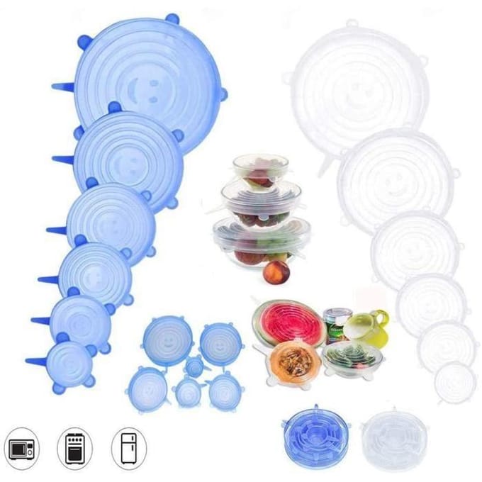 Ourine 6pcs - Set Silicone Couvercles Couvercles Alimentaires | Ensemble de couvercles Extensibles Multicolores | Couvercles r A191