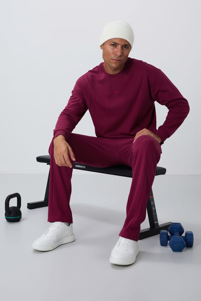 Heren Katoen-Polyester Fleece Sweatshirt en Broeken Set