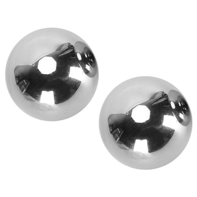 1 Paar Baoding Ballen 3,5 cm Diameter Roestvrij Staal Handballen voor Kracht Flexibiliteit Training white