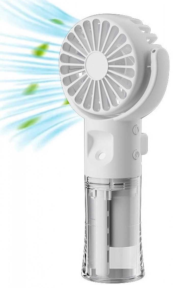 Handventilator - Ventilator Met Waternevel - Draagbare Mini Ventilator - Oplaadbaar - 4 Standen - Mist - Water - Waaier