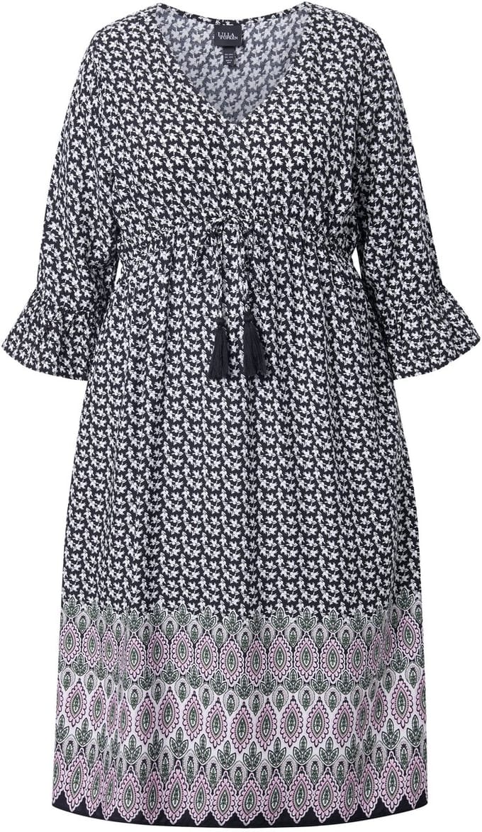 Ulla Popken - Dames - Maxi jurken - Zwart - Maat 58+