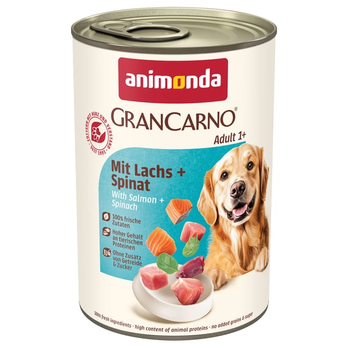 GranCarno Adult 6x400g - met zalm & spinazie