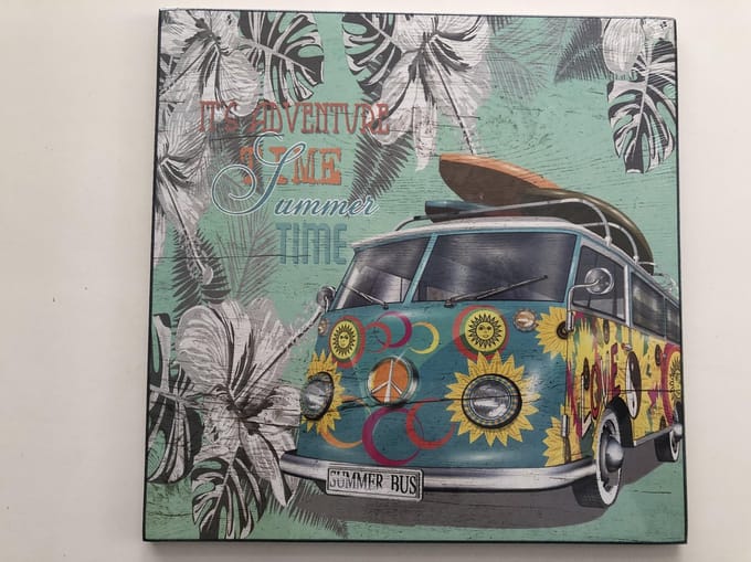 Wandbord mdf "summer bus" groen