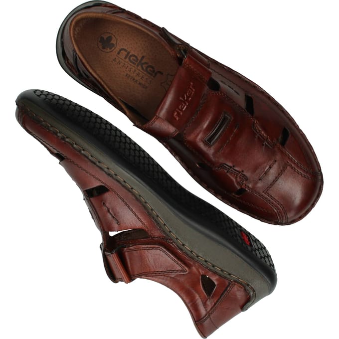 Platte sandalen Rieker Klittenband Klittenband - cognac - Maat