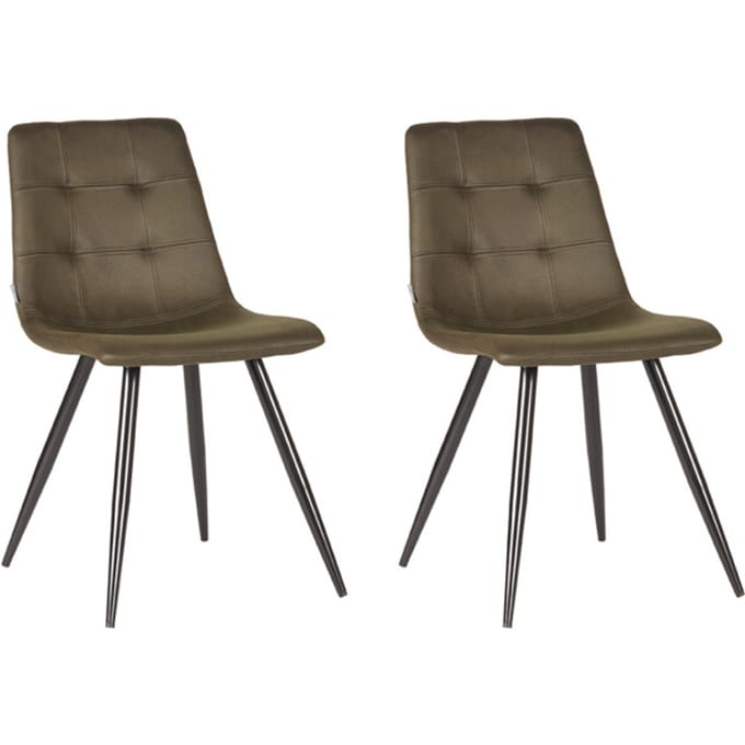 LABEL51 - Eetkamerstoel Jay - Groen - 56x45x84cm - Set van 4
