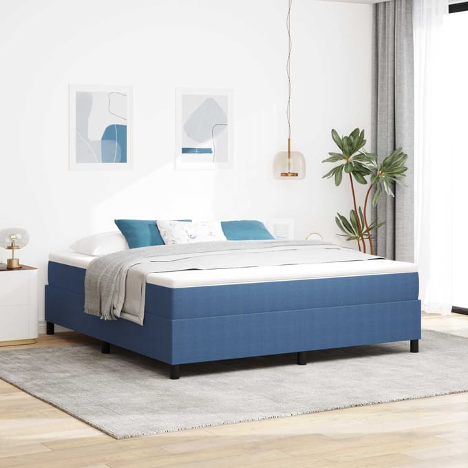 vidaXL - Platformbedframe - Blauw - 180 - x - 200 - cm - Corduroy - stof