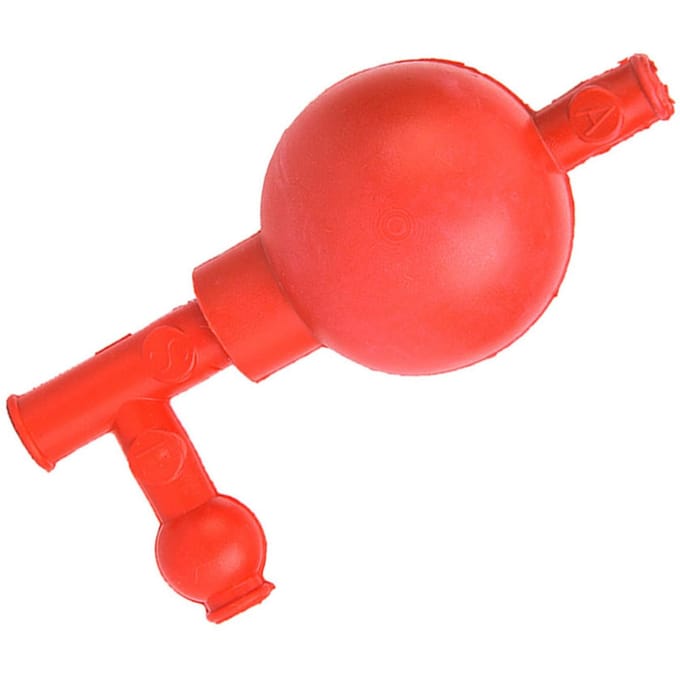 Poire d'aspiration en caoutchouc pour pipette quantitative sûre avec 3 ouvertures, rouge red