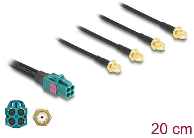 Delock Cable Mini FAKRA Z jack quad to 4 x SMA jack