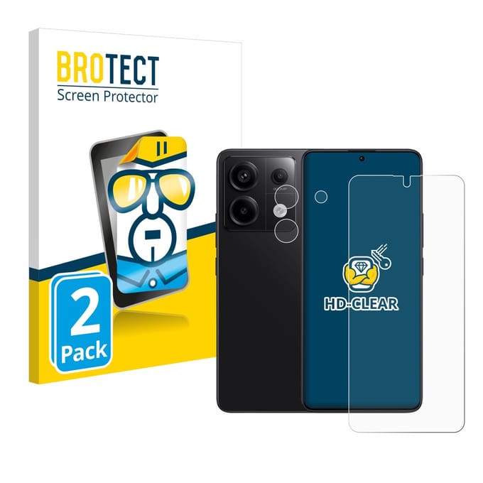 BROTECT - Screenprotector voor Xiaomi Redmi Note 13 Pro 5G (Voor+Camera) - Folie Beschermfolie transparant 2 Stuks