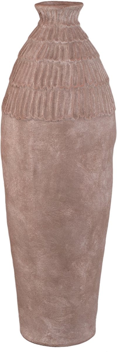 PTMD Venesa Earthy Brown Round Ceramic Vase W Pattern L