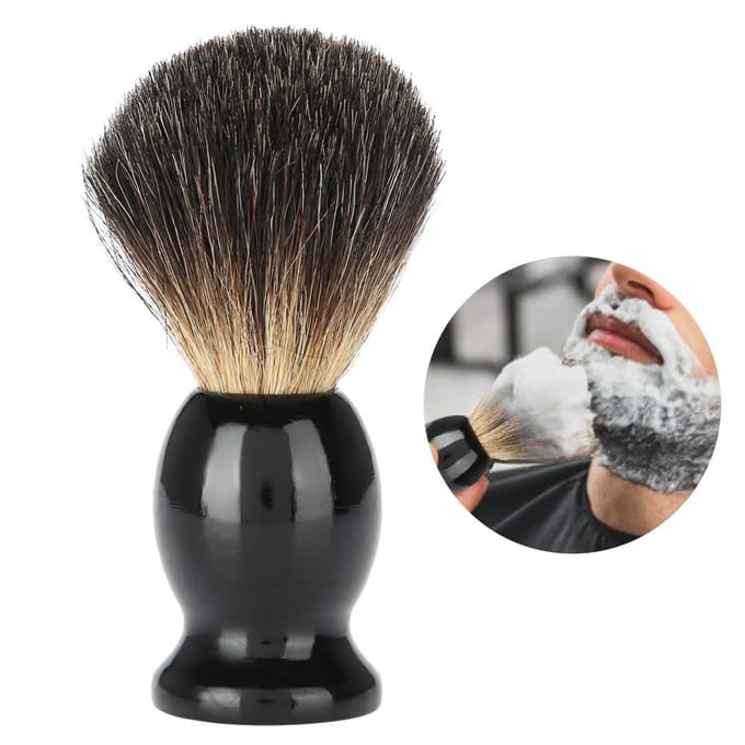 Draagbare Heren Houten Handvat Baard Scheerkwast Kappers Salon Tool black
