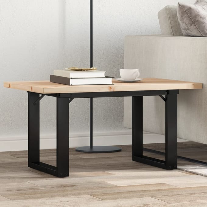 vidaXL - Salontafel - O-frame - 80x50x40,5 - cm - grenenhout - en - staal