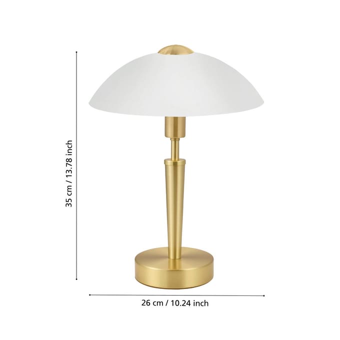 EGLO Tafellamp SOLO 1, messingkleurig, hoogte 35 cm Metaal/glas dimbaar