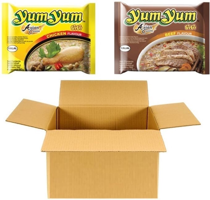 Instant noedels Mixpakket Yum Yum Kip en Rund (30x 60 Gram)