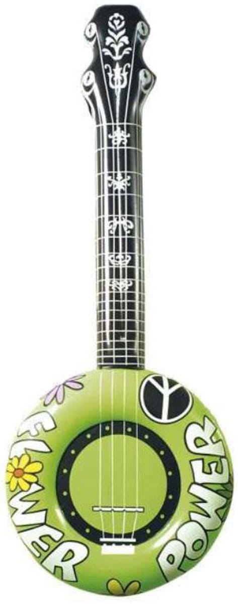 Opblaasbare banjo Hippie Flower power groen