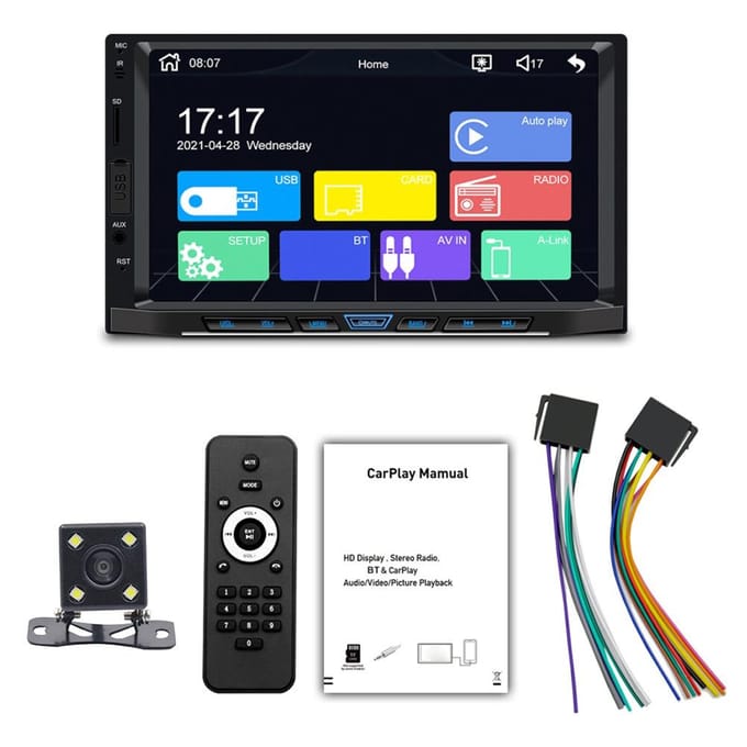 7 Inch 2DIN HD Capacitief Scherm MP5 Speler Auto Multimedia Centrum Ingebouwde Bluetooth Functie Autoradio black
