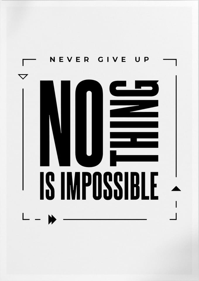 Nothing Is Impossible (Motivatie & Inspiratie) | Poster | A3: 30 x 40 cm