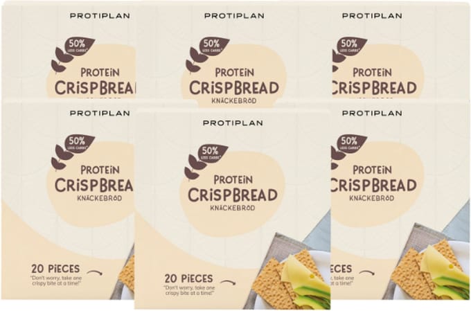 Protiplan - Crispbread Knäckebröd Atkins Recept - 6 dozen - 6 x 100 g - Koolhydraatarm - Eiwitrijk