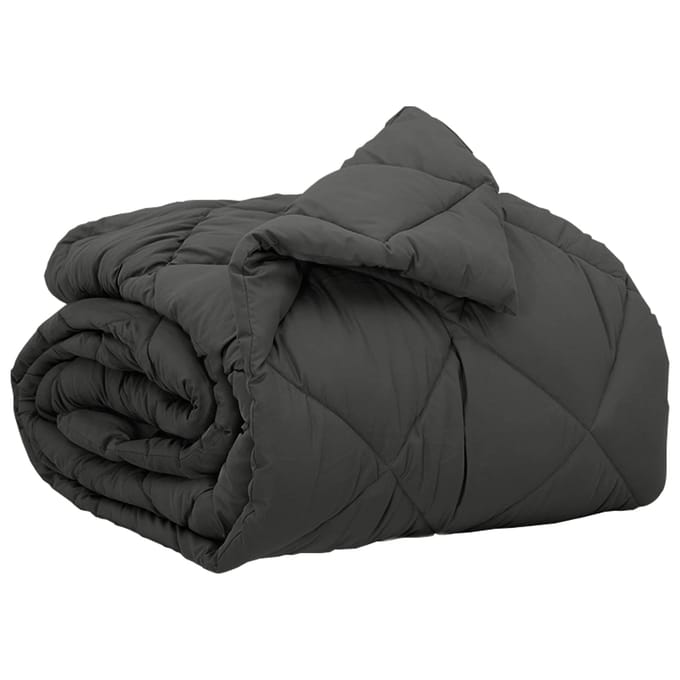 vidaXL Vol jaar dekbed Antraciet 135 x 220 cm Microfiber