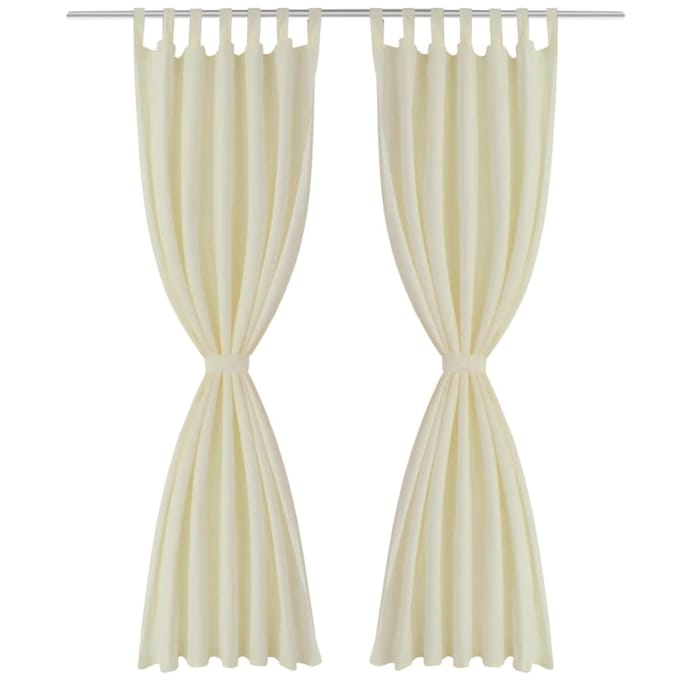 vidaXL Micro-Satijnen Gordijnen met Ringen 140 x 245 cm 2 stuks (Creme)