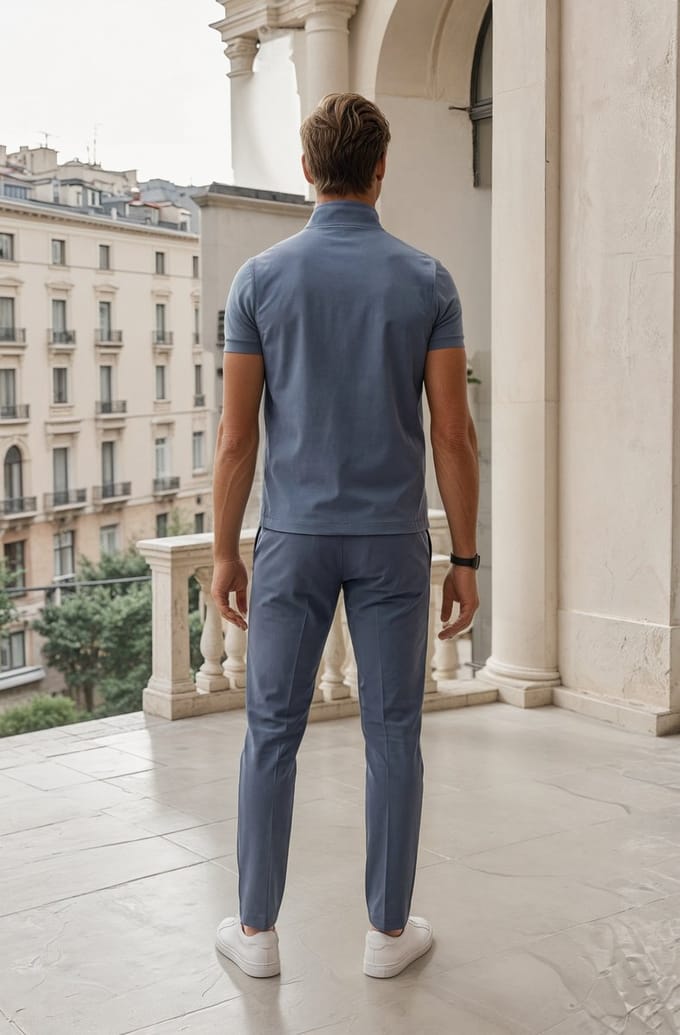 MI PIACE - Travel Men Broek 202004 Cloud Blue Lengte 32 - Maat : XXL