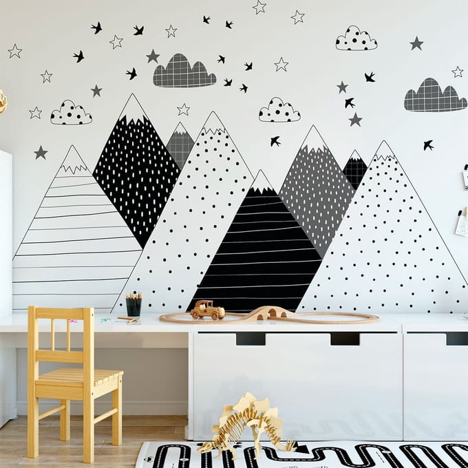 Kinderstickers van de Scandinavische bergen, Saskatchewan, 120 x 180 cm