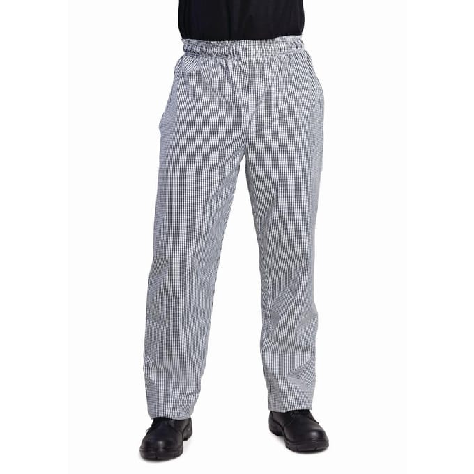 Whites Unisex Vegas Koksbroek Zwart en Wit Geruit M