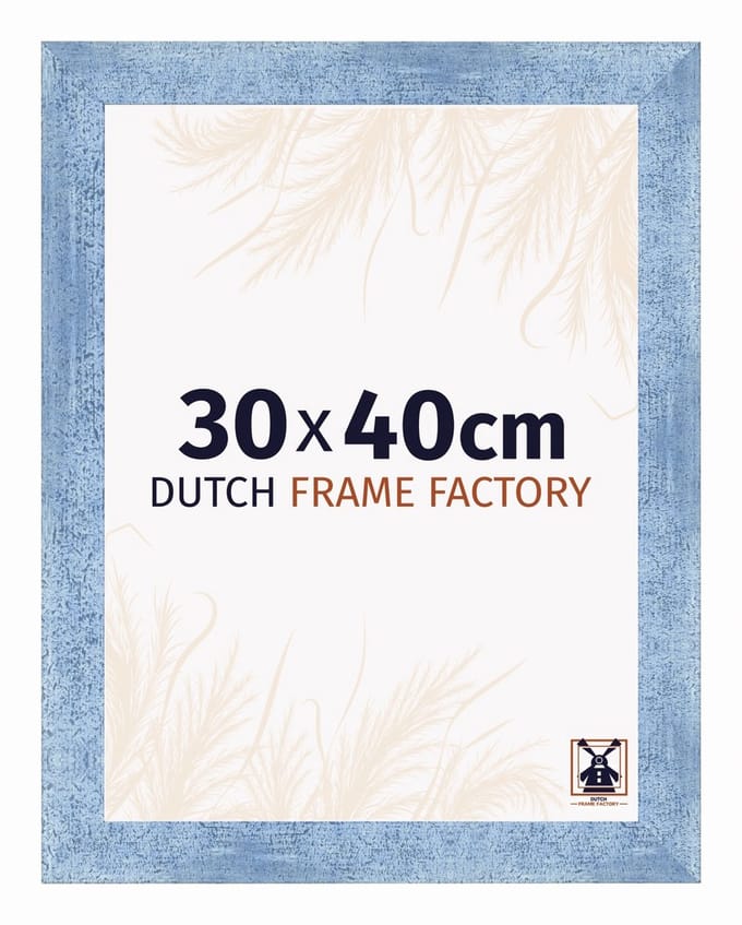 Fotolijst 30x40 cm - MDF - Helder Blauw Geveegd - Praag
