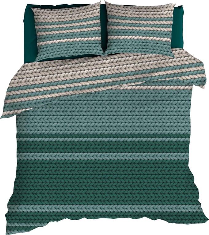 Romanette FLANEL Dekbedovertrek 270x200/220 Vicuna teal