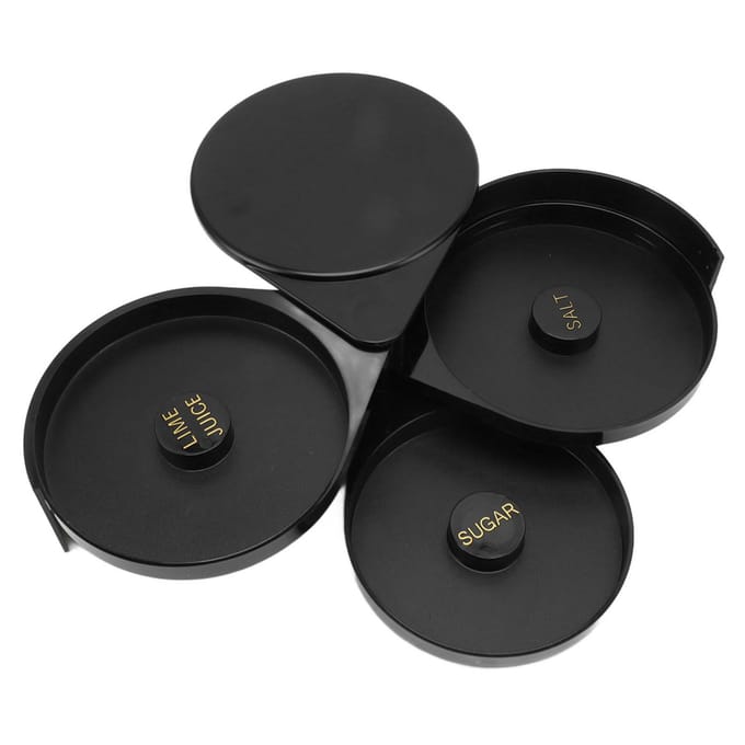 3-laags Bar Glasrimmer Voedselkwaliteit Professionele Suiker Zout Rimmers Bartender Tool voor Thuisbars black