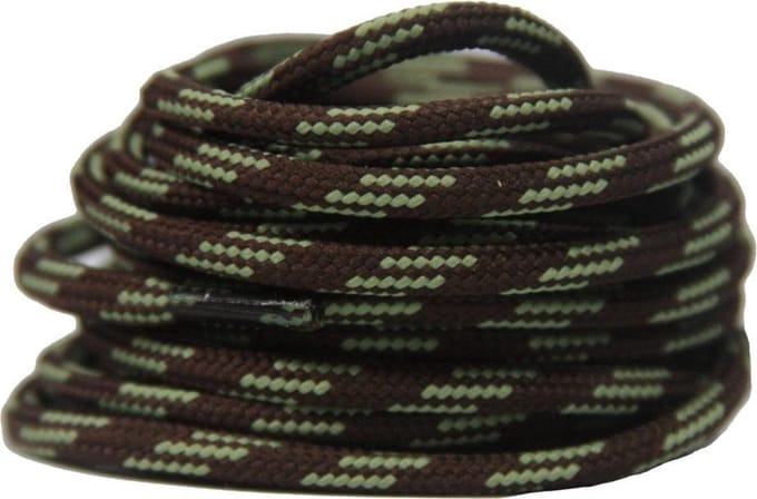 Wandel-/Bergschoen veters Bruin/Rietgroen 90cm - Rond