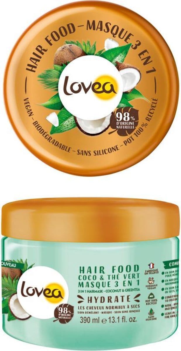 Lovea Kokos en Groene Thee 3-in-1 Haarmasker 390 ml