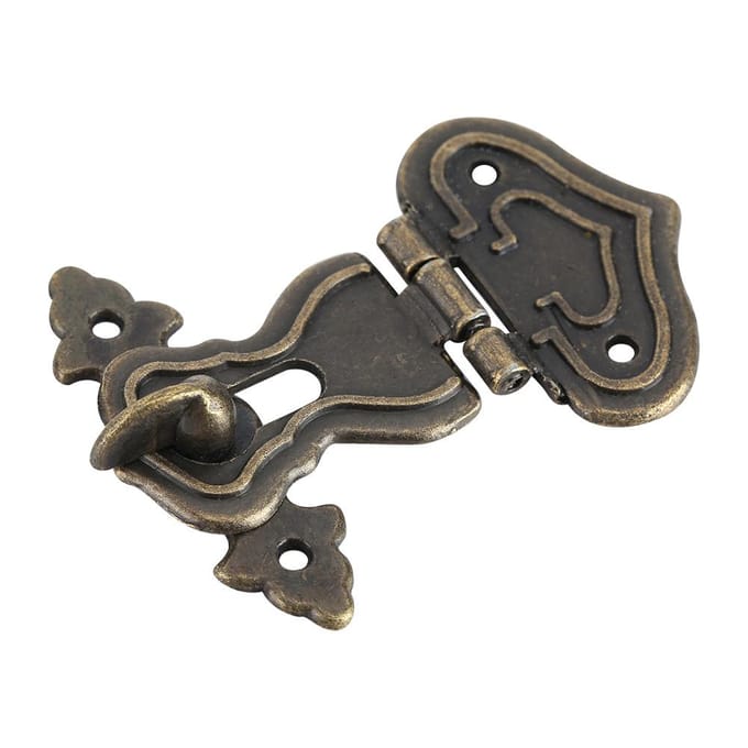 10 Pièces Style Rétro Ton Bronze Boîte à Bijoux Boîte Serrure Loquet Moraillon Boîte en Bois