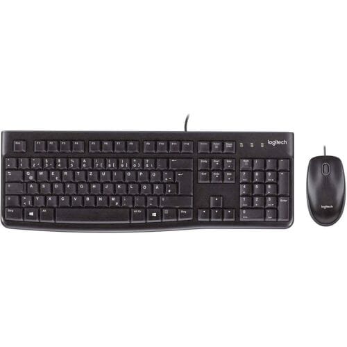 Logitech MK120 Set met toetsenbord en muis USB Spatwaterdicht QWERTY, US-Engels Zwart