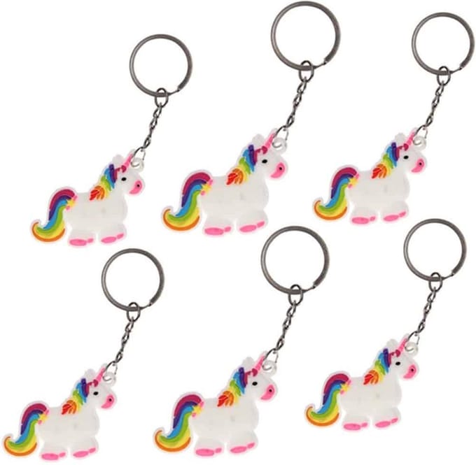 Sleutelhanger Unicorn Eenhoorn | 6 stuks