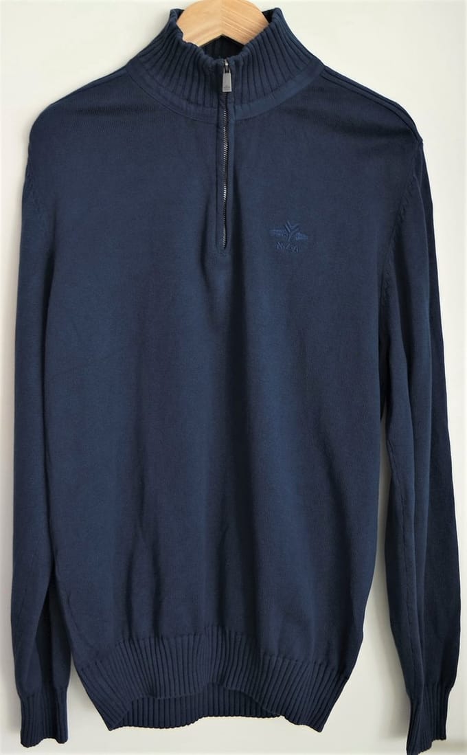 Trui met halve rits van NZA - Blauw - Maat XL
