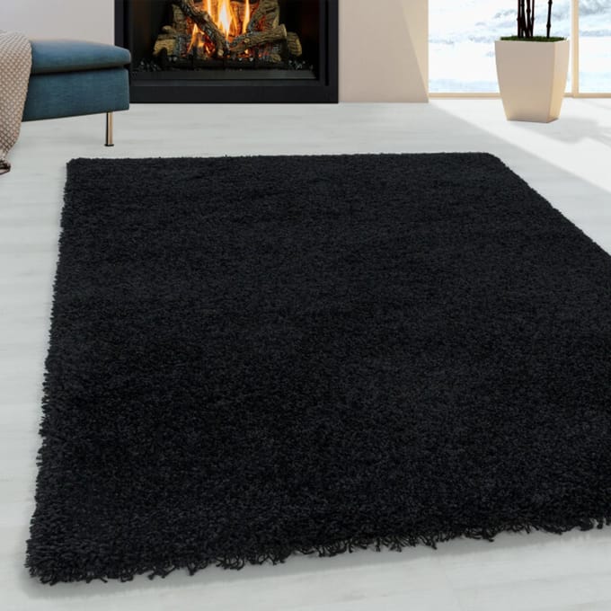 Muratap Monaco soft shaggy hoogpolig vloerkleed black- 80x150 cm