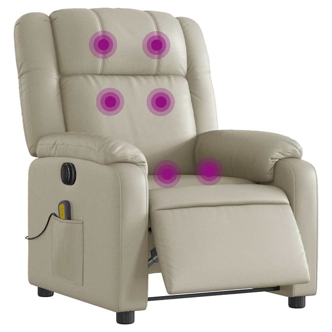 vidaXL - Massagestoel - verstelbaar - elektrisch - kunstleer - crèmekleurig