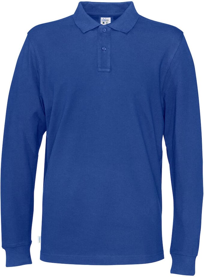 Cottover POLO PIQUE LONG SLEEVE MAN - GOTS GECERTIFICEERD 141018 - Blauw - M
