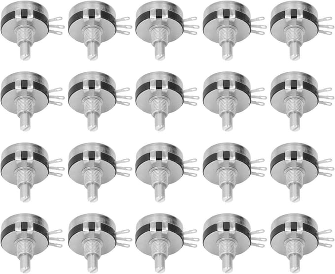 Potentiometer Assortiment - Variabele Weerstand - Elektronica Reparatie - Koolstoffilm Component - 20 Stuks - Zilverkleurig