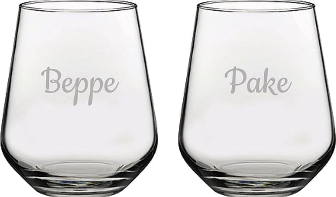 Gegraveerde Drinkglas 42,5cl Pake & Beppe