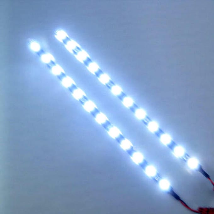 2 stuks / 1 pc 12V flexibele LED-strip licht waterdicht auto licht dagrijverlichting auto interieur exterieur 2Pcs blauw