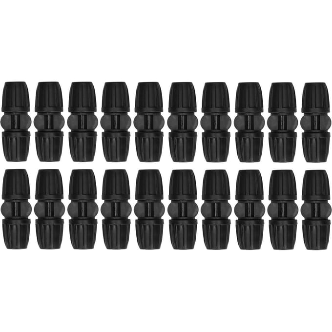 20 STUKS 8/11 Rechte Slangkoppeling met Vergrendeling Tuinslangkoppeling Irrigatie Fittingen black