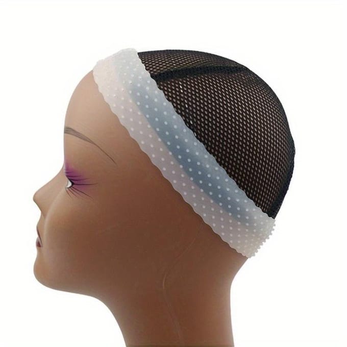 Verstelbare Neopreen Pruikband met Siliconen Grip, Niet-Textiele Haarinweefmethode, Geschikt voor Normale Haartypes, Veilige Pruik Hoofdband Fix beige