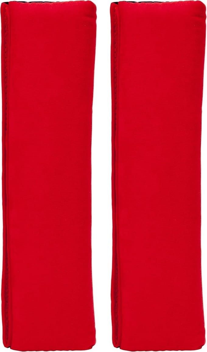 Riemkussens - Gordelbeschermers - Comfortabel Reizen - Wasbaar Ontwerp - 7x10x34 cm - Rood