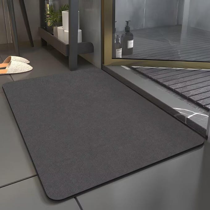 Tapis de sol de salle de bain Absorption d'eau de salle de bain Séchage rapide Résistant à la saleté Antidérapant Tampons en terre de diatomée 60*90cm