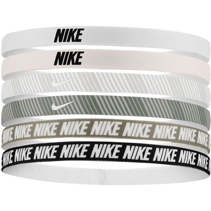 Nike Bedrukte Flex Classic Hoofdband (Set van 6) (Zachtroze/Lichtgrijs/Wit)